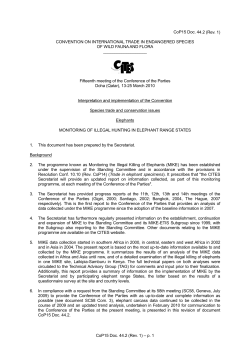 MONITORING OF ILLEGAL HUNTING IN ELEPHANT RANGE