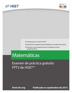 HiSET 2015 Practice Test Math FPT3 Spanish