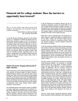 Financial aid for college students: Have the barriers to opportunity
