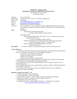 Math 352 &ndash; Spring 2013