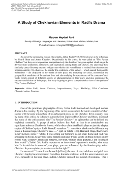 A Study of Chekhovian Elements in Radi`s Drama