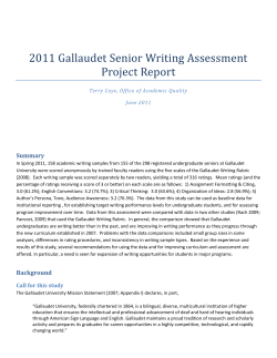 2011 Gallaudet Senior Writing Assessment Project Report