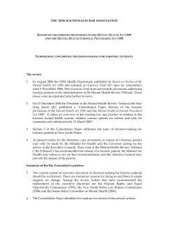 THE NEW SOUTH WALES BAR ASSOCIATION The review 1 In