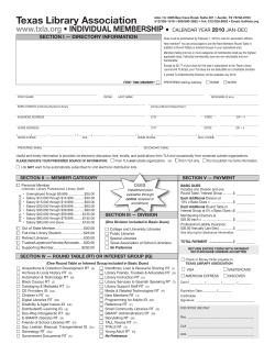 PDF membership form - Texas Library Association