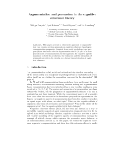 Argumentation and persuasion in the cognitive coherence theory