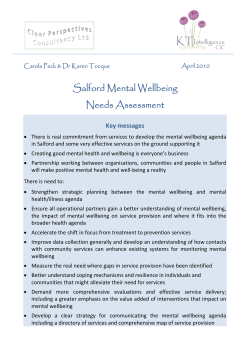 Salford Mental Wellbeing Needs Assessment