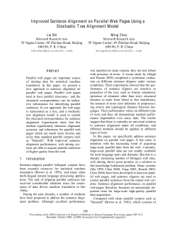 Improved Sentence Alignment on Parallel Web Pages Using a