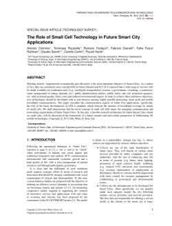 The Role of Small Cell Technology in Future Smart City Applications