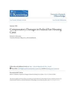 Compensatory Damages in Federal Fair Housing
