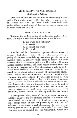 alternative trade policies