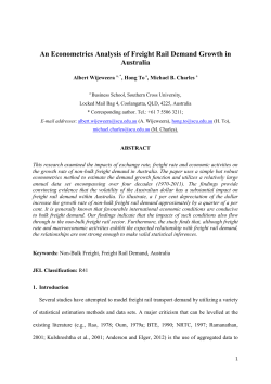 An Econometrics Analysis of Freight Rail Demand Growth in Australia