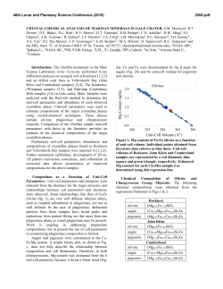 Mg Content (apfu) Unit-Cell Volume (&Aring;3) Olivine