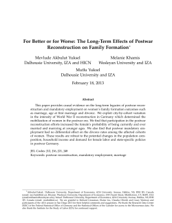 For Better or for Worse: The Long-Term Effects of Postwar