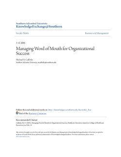 Managing Word of Mouth for Organizational Success