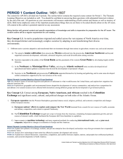 PERIOD 1 Content Outline: 1491&ndash;1607
