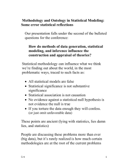 Methodology and Ontology in Statistical Modeling: Some error