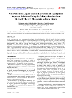 Adsorption by Liquid-Liquid Extraction of Hg(II) from Aqueous