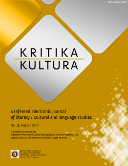 KritiKa Kultura - Ateneo Journals Online