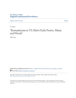 Romanticism in T.S. Eliot`s Early Poetry: Music and Words