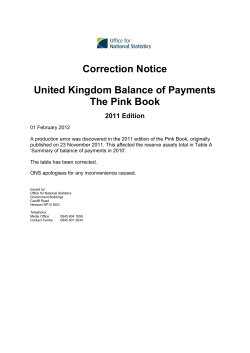 United Kingdom Balance of Payments: the Pink Book 2011