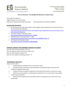 Life as an Astronaut - Environmental Science Institute