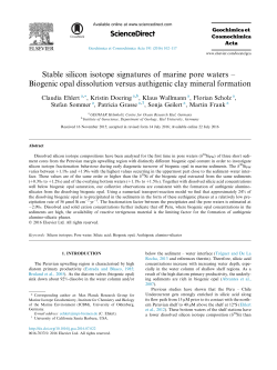 Stable silicon isotope signatures of marine pore waters в&euro;&ldquo; Biogenic