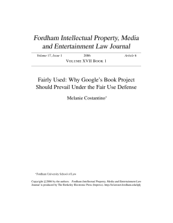 Fairly Used - FLASH: The Fordham Law Archive of Scholarship and