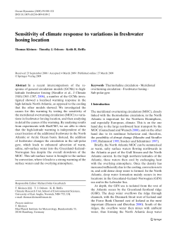 Sensitivity of climate response to variations in freshwater hosing
