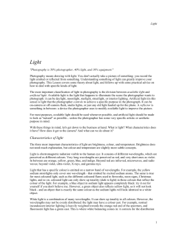 Characteristics of light