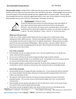 Non-Renewable Energy Sources Info. Reading