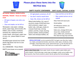 Please place these items into the RECYCLE bins NO PAPER