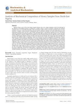 Analysis of Biochemical Composition of Honey Samples from North