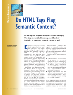 Do HTML Tags Flag Semantic Content?