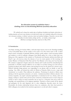 clashing views on decolonising Bolivian (teacher) education
