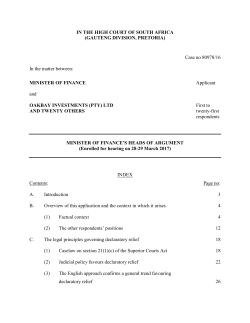 Gordhan`s heads of argument