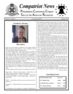 July 2014 - Pennsylvania Society Sons of the American Revolution