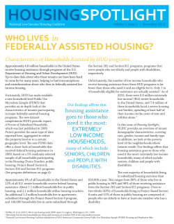 Housing Spotlight: Who lives in Federally Assisted Housing?