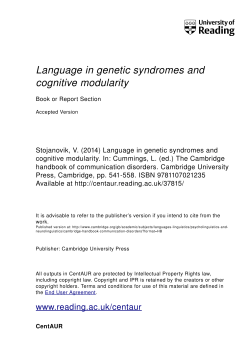Language in genetic syndromes and cognitive modularity
