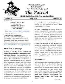 The Patriot - Sons of the American Revolution Palm Beach Chapter