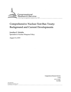 Comprehensive Nuclear-Test-Ban Treaty: Background and Current