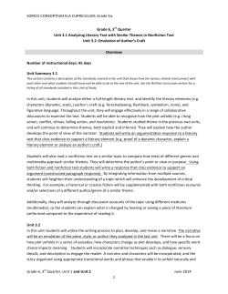 Grade Six Grade 6, 3rd Quarter, Unit 1 and