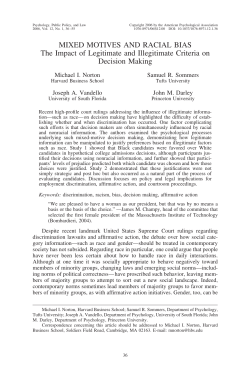 MIXED MOTIVES AND RACIAL BIAS The Impact of