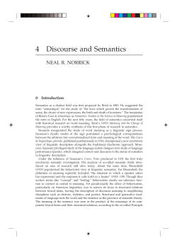 4 Discourse and Semantics
