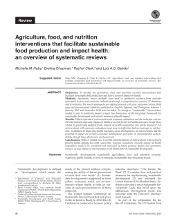 Agriculture, food, and nutrition interventions that facilitate