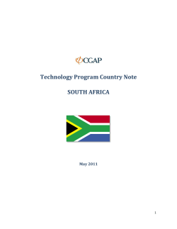 CGAP Technology Program Country Note South Africa
