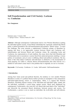 Self-Transformation and Civil Society: Lockean vs. Confucian