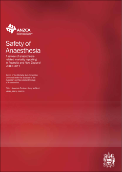 Safety of Anaesthesia
