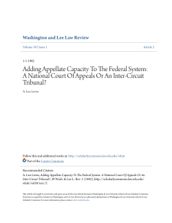 Adding Appellate Capacity To The Federal System: A National Court