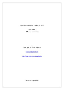 MDZ-326 Đş Hayatında Yabancı Dil Dersi Ders Notları 1