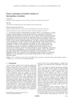 Passive mechanism of decadal variation of thermohaline circulation